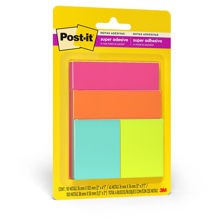 Bloco Adesivo Post-it 3M Cascata - Misto