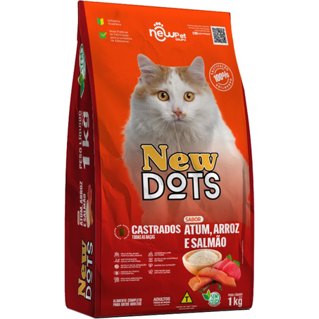 Ração para Gatos New Dots 1kg - Castrados