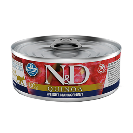 Ração Úmida N&D Quinoa Gatos Adultos Controle de Peso 80 g