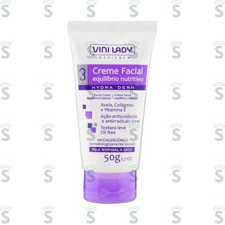  Creme Facial Vinilady Equilíbrio Nutritivo Frasco 50gr
