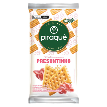 Biscoito Salgado Piraquê 138g - Presuntinho