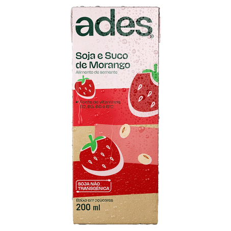 Bebida de Soja Ades 200ml - Morango - TP