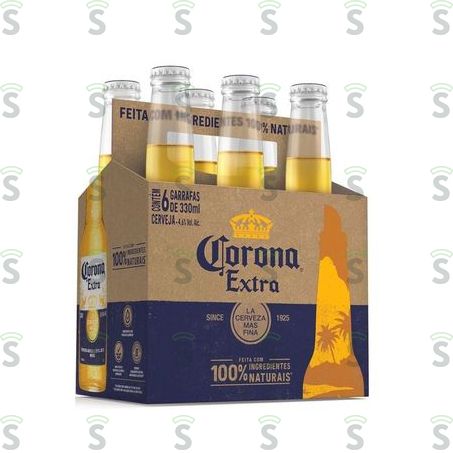  Cerveja Corona Extra Garrafa 330ml - Pacote Com 6un - 1.9lt