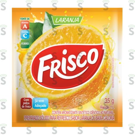  Refresco Em Pó Frisco Laranja Sachê 30g