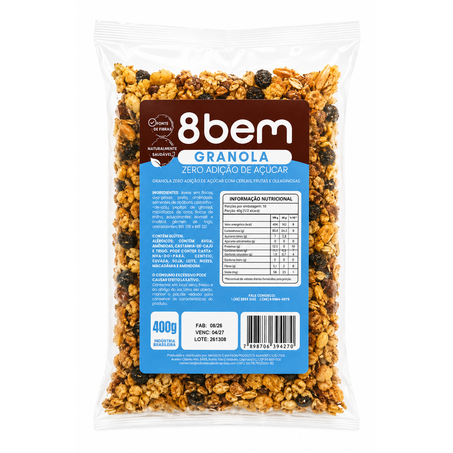 Granola 8bem zero açúcar pacote 400g