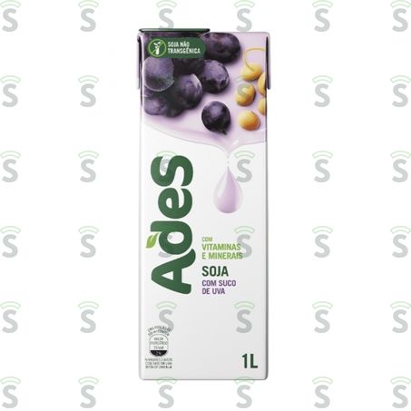  Bebida a Base de Soja Ades Sabor Uva 1lt