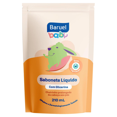 Sabonete Líquido Baruel Baby 210ml - Glicerina - Refil