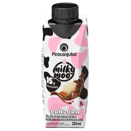 Bebida Láctea UHT Piracanjuba Brigadeiro com MorangoZero Lactose Caixa com Tampa 250ml