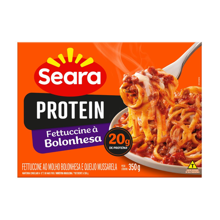 Prato Pronto Seara 350g - Fettuccine - Protein - Bolonhesa
