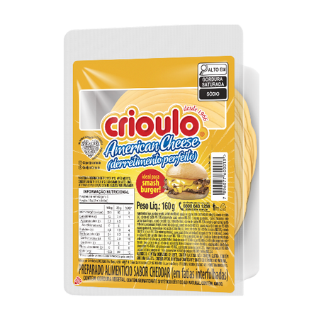 Preparado Alimentício Sabor Cheddar American Cheese Fatiado 160g