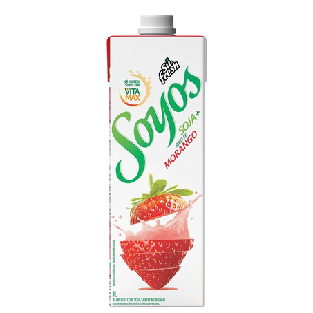 Bebida de Soja Soyos 1 Litro - Morango - TP