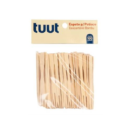 Espeto P/Petisco Bambu Tuut C/100