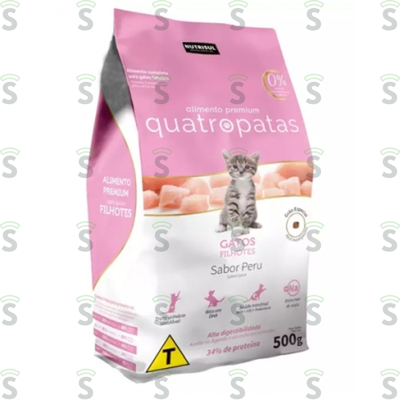 Racao Quatro Patas Gatos Filhotes Peru 500G