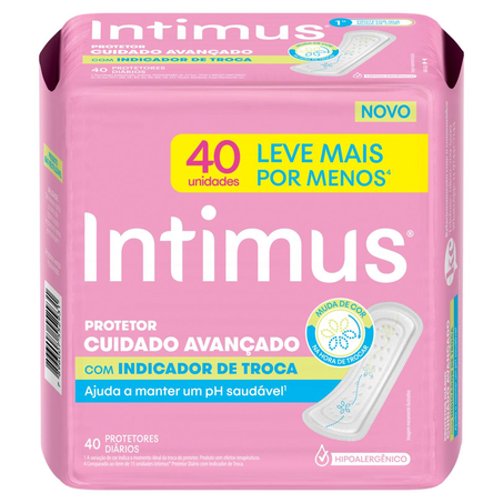 Protetor Diário Intimus 40 unidades - Sem Abas - Leve Mais, Pague Menos