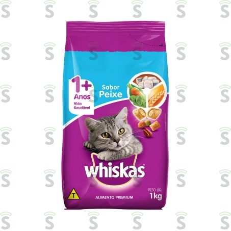  Ração Para Gatos Adultos Whiskas Peixe 1kg