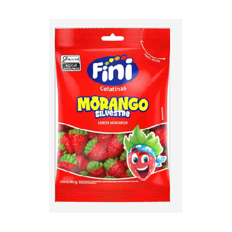Guloseimas Gelatina Fini Beijo Morango Silvestre 80g