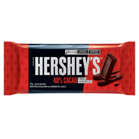 Chocolate Hersheys 75g - Meio Amargo - 40% Cacau