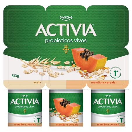 Leite Fermentado Activia 510g - Mamão e Cereais