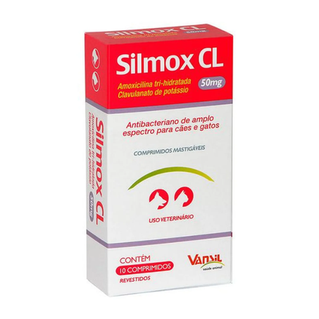 Silmox CL 50mg Antibiótico Vansil 10 comprimidos
