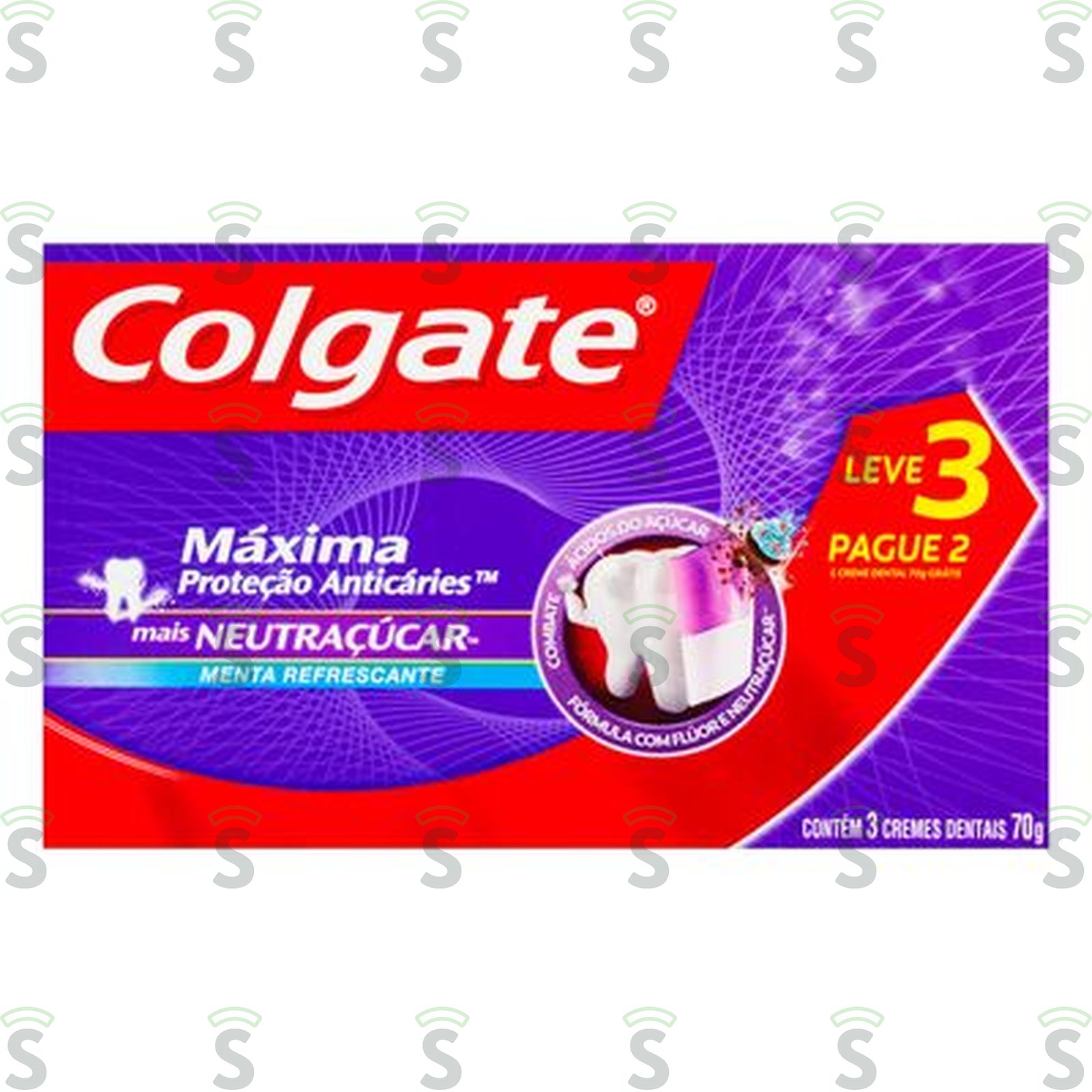 Creme Dental Colgate Máxima Proteção Anticáries Mais Neutraçúcar 70g Oferta 3un