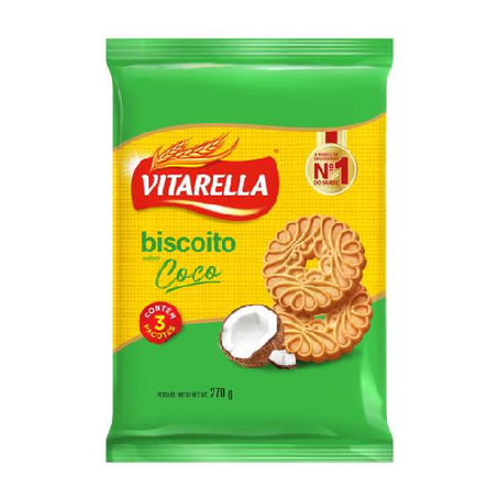 Biscoito Amanteigado Vitarella Coco 270g