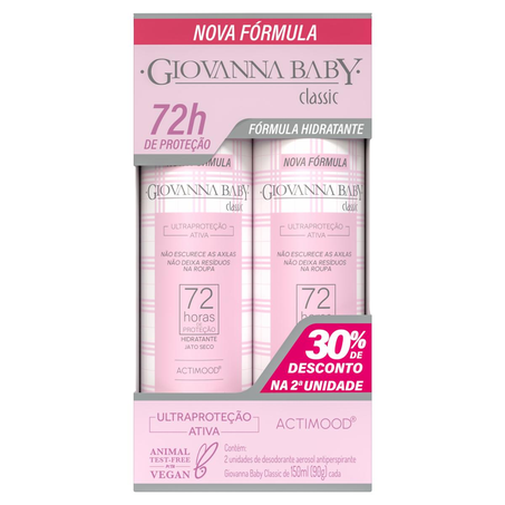 Conjunto Desodorante Giovanna Baby 150ml - Com 2 Unidades - Aerossol - Com 50% de Desconto