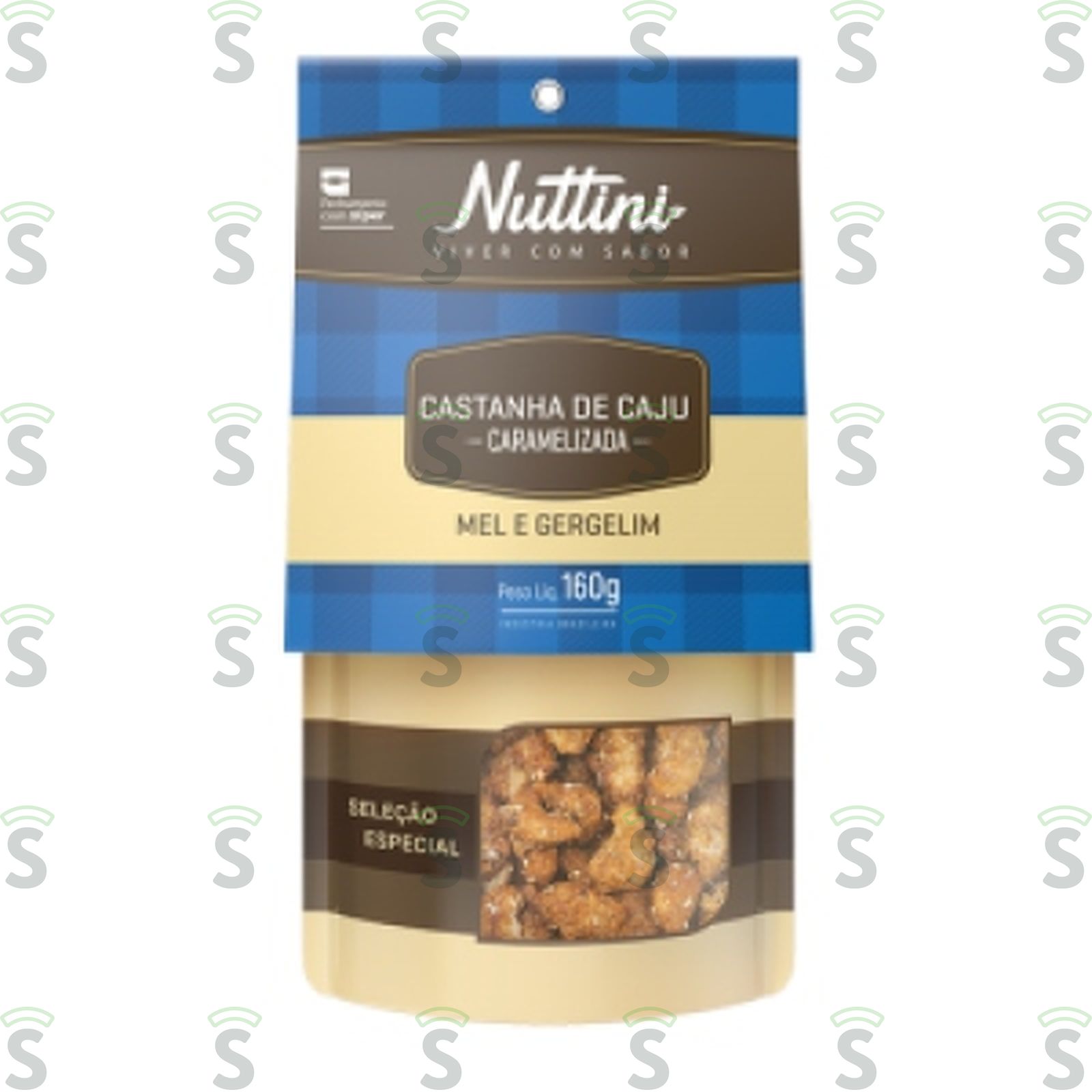 Castanha De Caju Caramelizada Nuttini Mel E Gergelim 160G