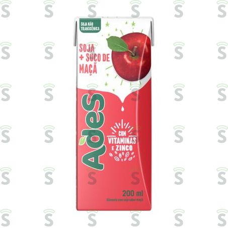  Bebida a Base de Soja Ades Sabor Maçã 200ml