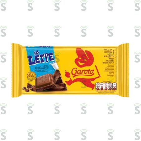  Garoto-chocolate 80g Ao Leite