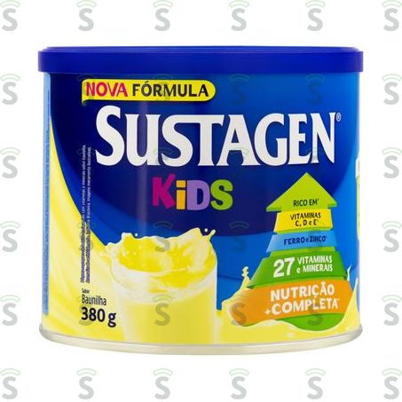 Pó Para Preparo de Bebida Sustagen Kids Baunilha  Lata 380gr
