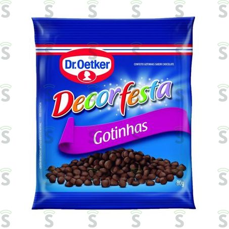  Confeitos Dr Oetker Gotas de Chocolate Pacote 80g