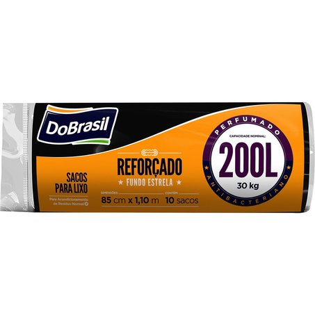 Saco para Lixo Casafort ou DoBrasil 200 Litros - Perfumado - Preto
