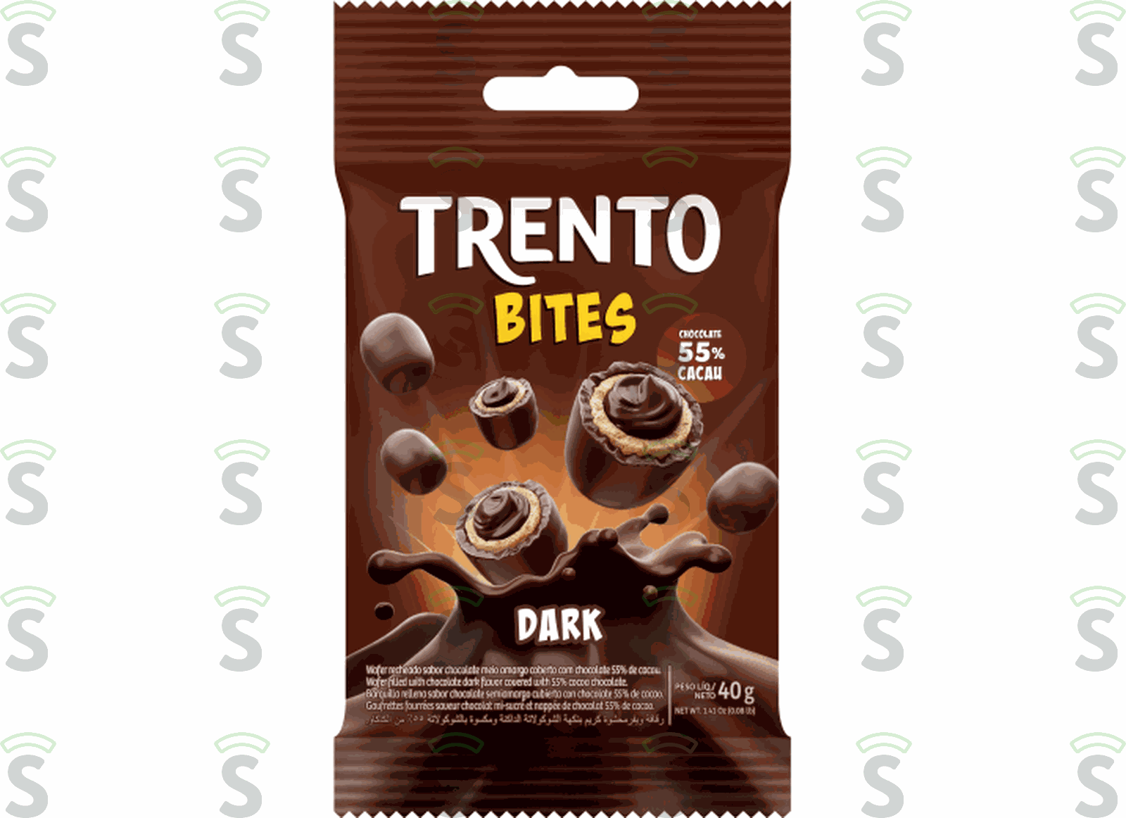 Trento-wafer bites 40g branco dark.