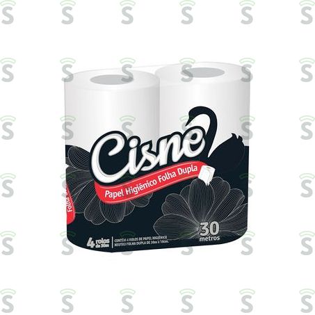  Papel Higiênico Cisne Folha Dupla 30 Metros Com 4 4un