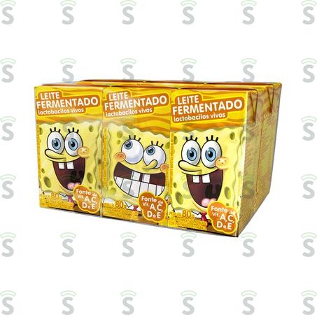  Leite Fermentado Elegê Bob Esponja Tradicional Embalagem 80g