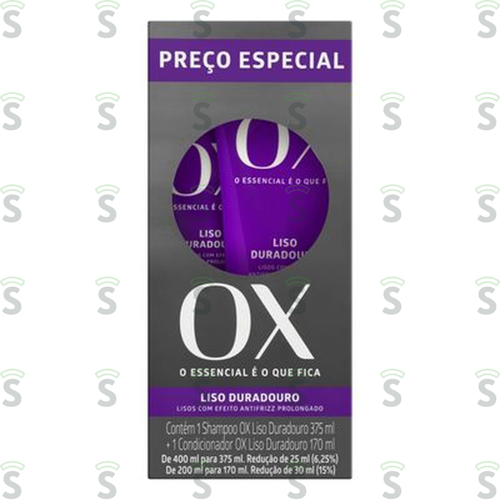 Kit Shampoo 375ml + Condicionador 170ml Ox Cosméticos Caixa 545ml