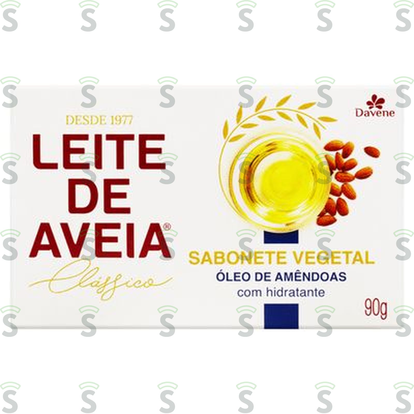 Sabonete Barra Vegetal Davene Óleo de Amêndoas e Leite de Aveia Clássico Caixa 90gr