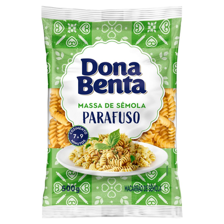Massa Dona Benta 500g - Sêmola - Parafuso