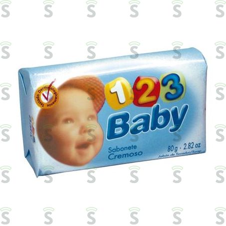  Sabonete 123 Baby Azul Unidade 80g