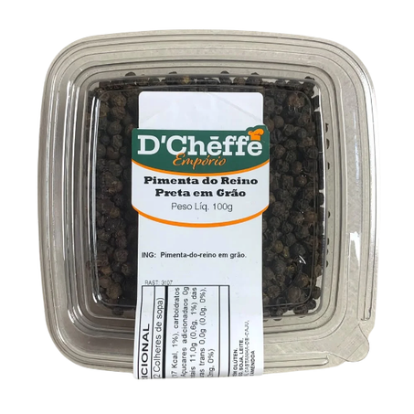 Pimenta do reino preta em grão d'cheffe 100g
