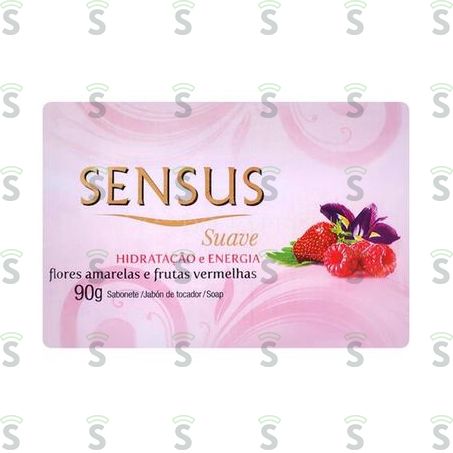  Sabonete Sensus Flor Iris e Frutas Vermelhas Embalagem 90g