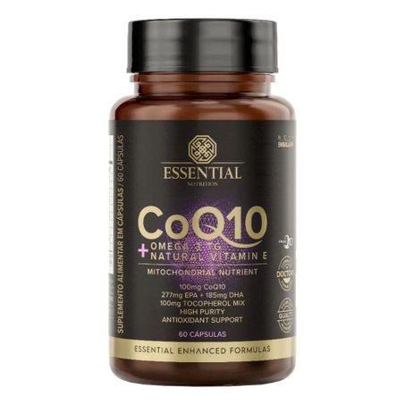 Essential Nutrition Suplemento Alimentar Coenzima Q10 Ômega 3 Vitaminas 120 Cápsulas