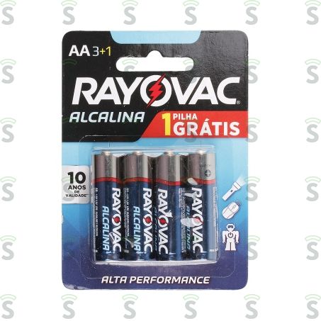  Pilha Alcalina Rayovac Pequena Aa Pague 3 Un Embalagem 4 Un