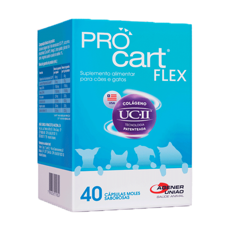Suplemento Alimentar Pro Cart Flex Cães e Gatos 40 Cápsulas