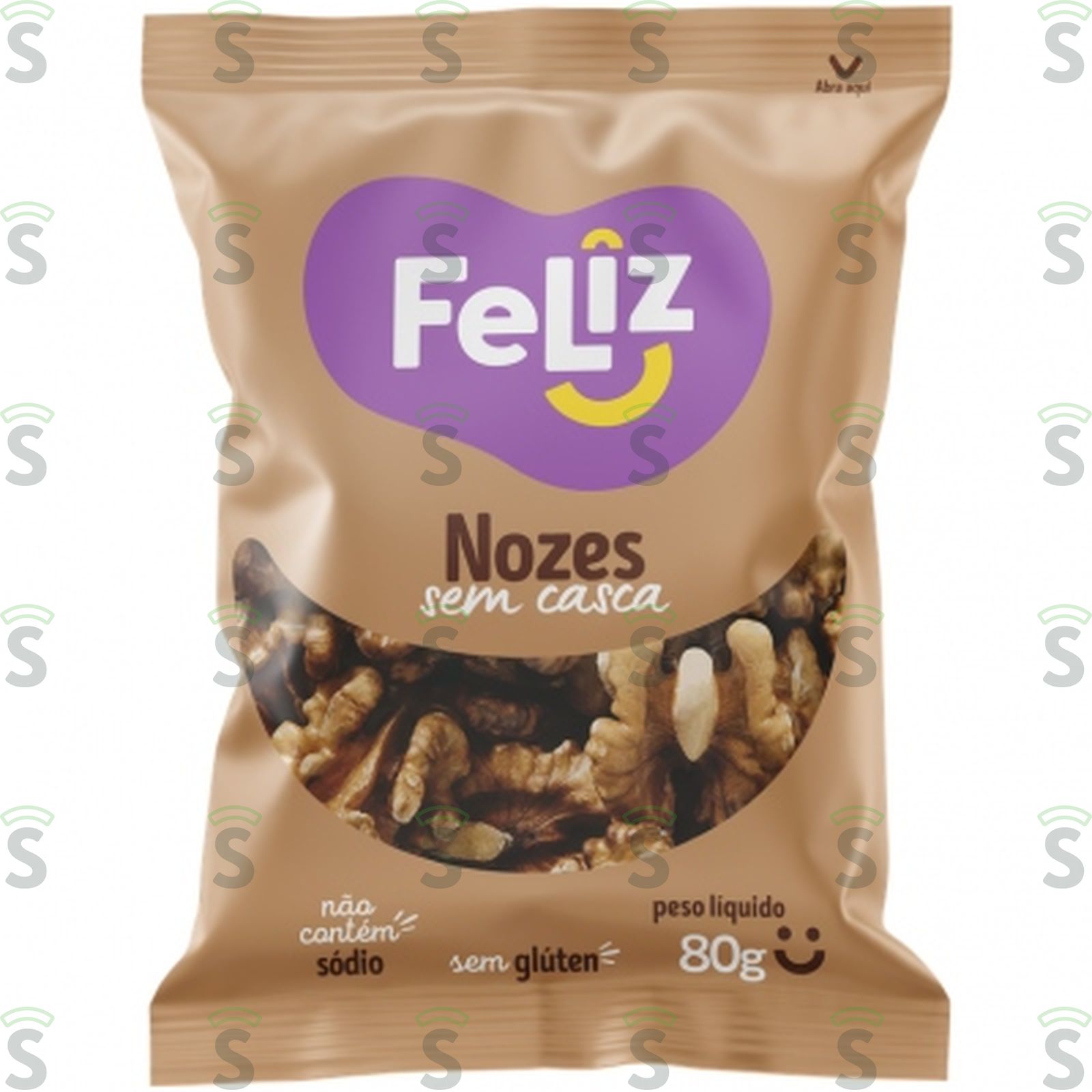 Nozes Sem Casca Feliz Embalagem 80G