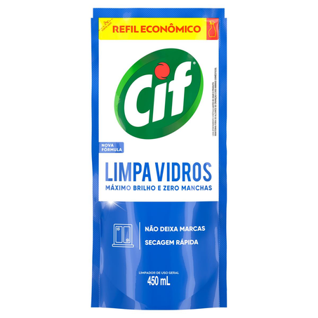 Limpa-vidros Cif 450ml - Refil - Sachê