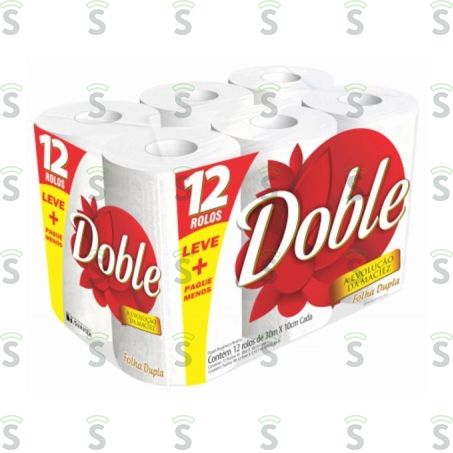  Papel Higiênico Doble Embalagem 12 Rolos 30mt