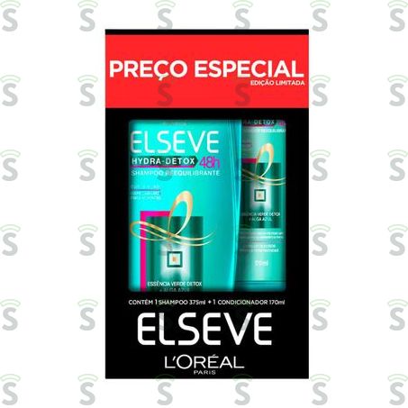  Kit Shampoo + Condicionador L'oréal Paris Elseve Hydra-detox Caixa Com 2un - 545ml