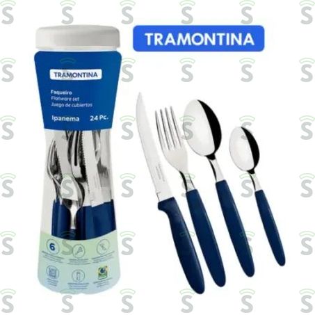  Conjunto Talheres Ipanema Inox Roxo Tramontina Embalagem 24 Peças