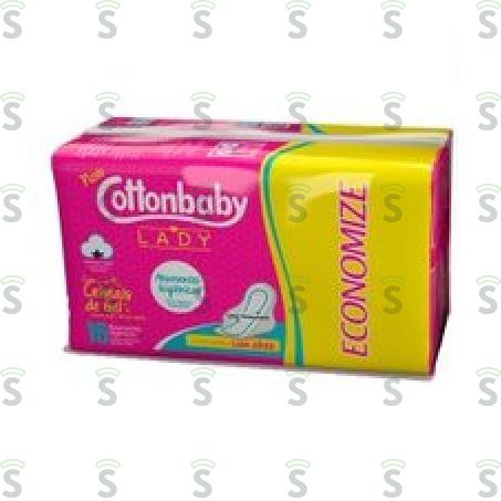  Absorvente Cottonbaby Lady Suave Com Abas 16un